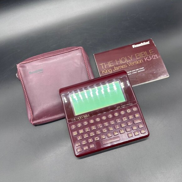 Franklin Electronic Publishers Other - Vintage Franklin Holy Bible Electronic King James Version Manual Case 1989 Korea
